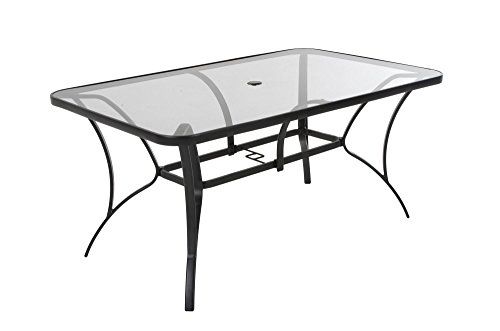Photo 1 of Cosco Outdoor Living 88646GLGE Paloma Patio Tempered Glass Top Dining Table, Gray