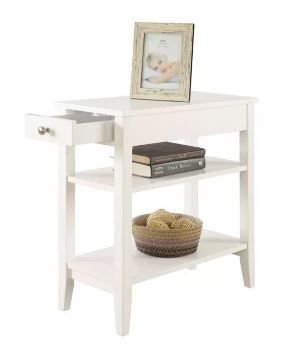 Photo 1 of Convenience Concepts American Heritage 3-Tier End Table with Drawer, White