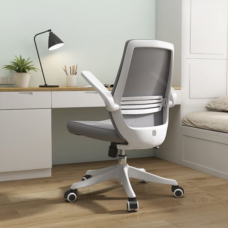 Photo 1 of SIHOO Ergonomic Office Chair, Swivel Desk Chair Height Adjustable Mesh Back Computer Chair with Lumbar Support, 90° Flip-up Armrest (Grey)