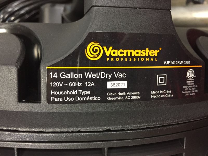 Photo 8 of Vacmaster Beast Professional Series 14 gal. 6.5 HP Steel Tank Wet/Dry