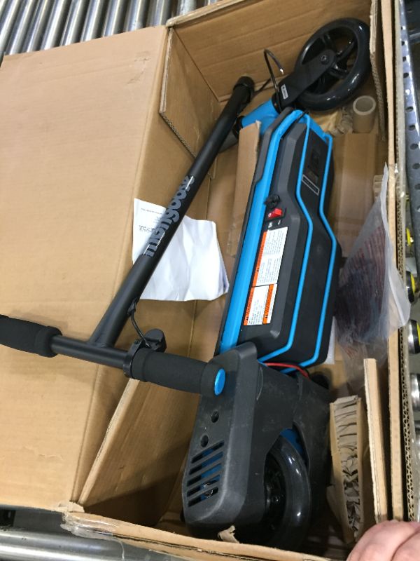 Photo 3 of Mongoose React Electric Kids Scooter, Boys & Girls Ages 8+, Max Rider Weight Up to 175lbs, Varying Max Speed, Aluminum Handlebars and Frame, Rear Foot Brake, Battery and Charger Included, E1