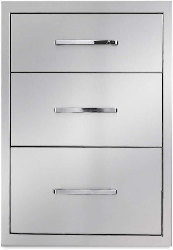 Photo 1 of 3 Drawer Stainless Steel Cabinet