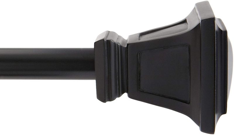 Photo 1 of Kenney KN75796V1 Seville Standard Decorative Window Curtain Rod, 48-86", Matte Black
