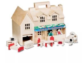 Photo 1 of Melissa & Doug Fold & Go Wooden Dollhouse 