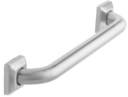 Photo 1 of 16 in. Concealed Screw Square Escutcheon Assist Bar in Brushed Stainless Steel
