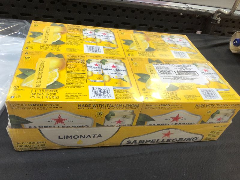 Photo 1 of 4 pack of Sanpellegrino Sparkling Fruit Beverages Limonata/Lemon - 6pk/11.15 fl oz Cans 24 cans total