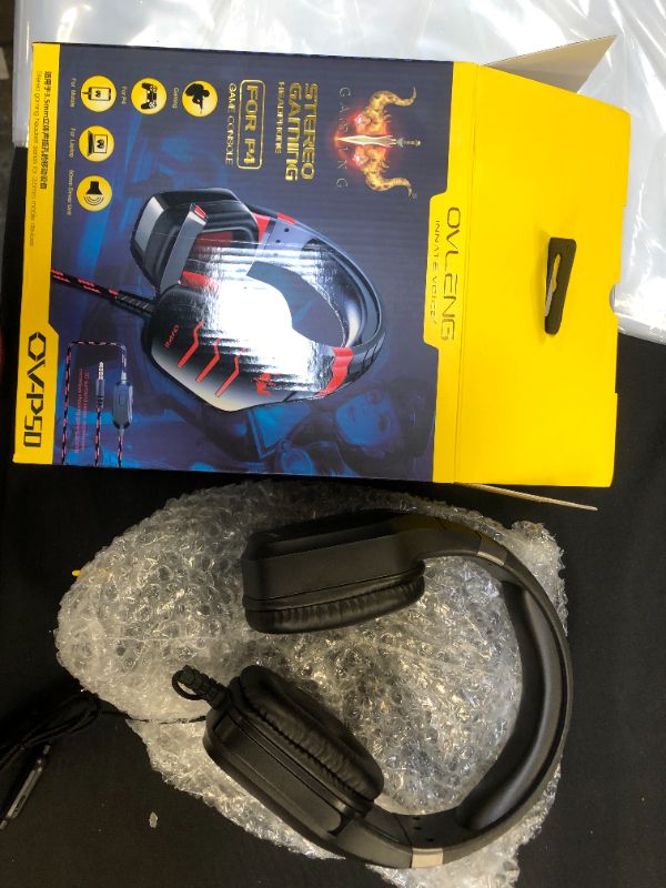 Photo 3 of OVLENG Stereo Gaming Headset for Playstation 4, mobile, and laptop