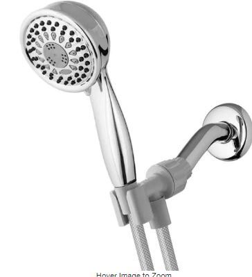 Photo 1 of 5-Spray 3.5 in. Single Wall Mount 1.8 GPM Handheld Shower Head in Chrome
