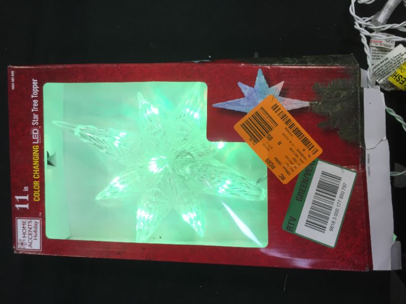 Photo 2 of 12 in. Color Changing LED Star Tree Topper
