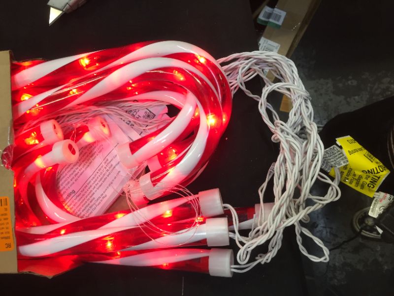 Photo 2 of 10 in. Candy Cane Pathway Lights (Set of 8)
