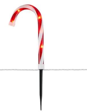Photo 1 of 10 in. Candy Cane Pathway Lights (Set of 8)
