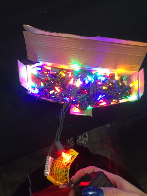 Photo 2 of 28.8 ft. 100-Light Smooth LED Mini Super Bright Steady Lit Multi Color Christmas String Lights
