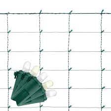 Photo 1 of 48 in. High x 66 in. Wide 70-Light LuxeSparkle White/Diamond White Christmas Net Light with Green Wire
