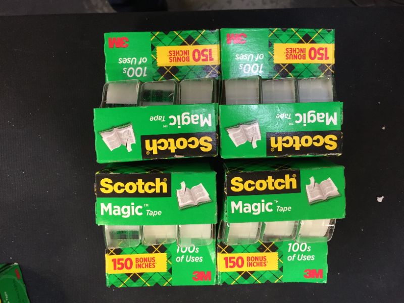 Photo 1 of 3/4 in. x 300 in. Scotch Magic Tape (3-Pack)
bundle of 4