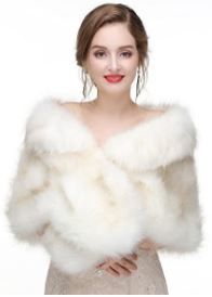 Photo 1 of  Faux Fur Shawl Wrap Stole Shrug Winter Bridal Wedding Cover Up