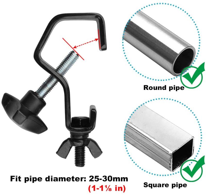 Photo 1 of 5 Pack Black Truss Clamps Stage Light Hook, Heavy Duty Iron C Clamp Fits Pipe OD 1-1? inches (25-30 mm), Max Load 30 lb, for DJ Par Lighting Spot Lights Moving Head