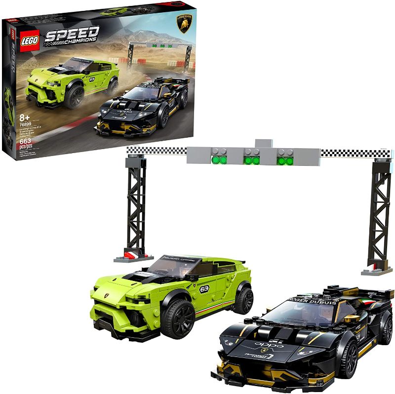 Photo 1 of LEGO Speed Champions Lamborghini Urus ST-X and Lamborghini Huracán Super Trofeo EVO 76899 Building Kit (659 Pieces)
