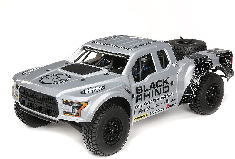 Photo 1 of Losi RC Truck 1/10 Black Rhino Ford Raptor Baja Rey 4WD Brushless RTR (Battery and Charger Not Included) with Smart, LOS03020V2T2
UNABLE TO TEST FUNCTIONALITY