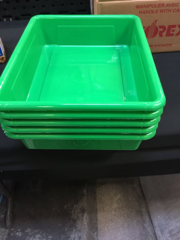 Photo 2 of Storex Storage Tray, Letter Size, 10 x 13 x 3 Inches, Green
5 pack