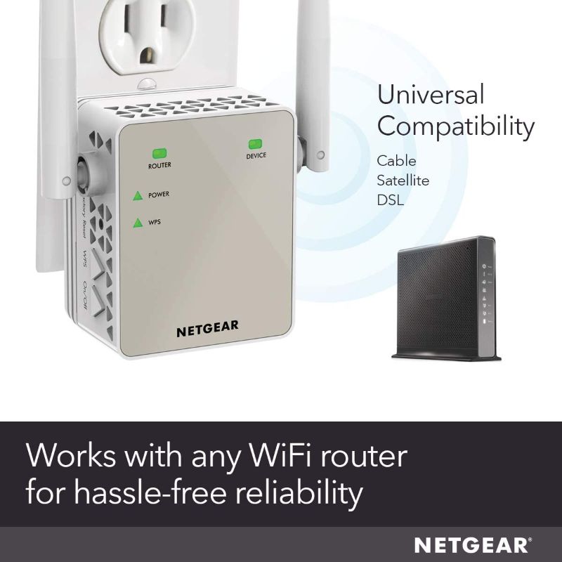 Photo 1 of NETGEAR Wi-Fi Range Extender EX6120 - Coverage Up to 1500 Sq Ft and 25 Devices with AC1200 Dual Band Wireless Signal Booster & Repeater (Up to 1200Mbps Speed), and Compact Wall Plug Design
