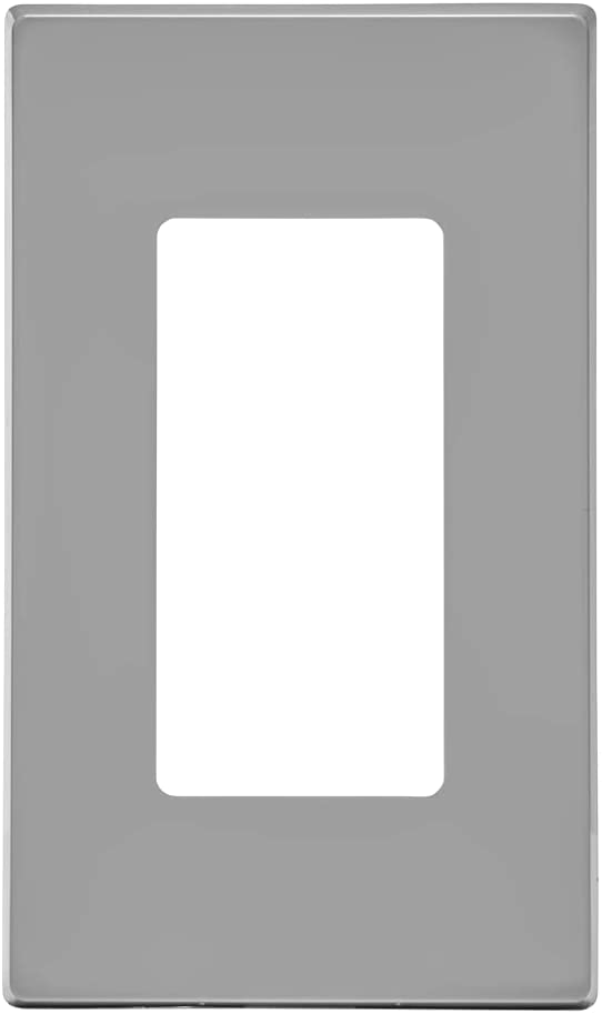 Photo 1 of 10PACK - Leviton 80301-SGY 1-Gang Decora Plus Wallplate Screwless Snap-On Mount, Gray
