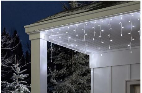 Photo 1 of 17.5 ft. 200-Light Cool White Dome LED Icicle Lights
