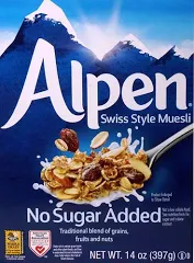 Photo 1 of Alpen Swiss Style Muesli Cereal No Sugar Added 14 oz, 2 pack best by Feb 1 2022 