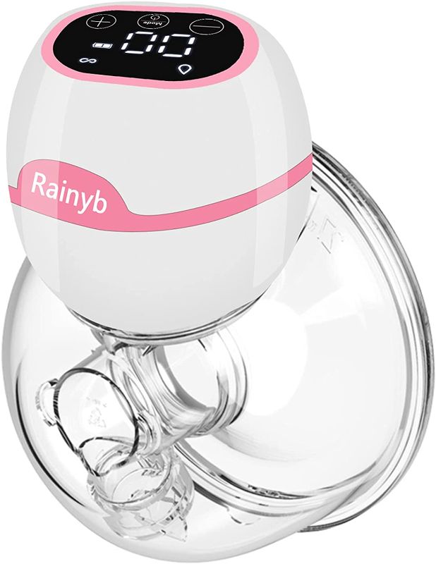 Photo 1 of Rainyb Hands Free Breast Pump Electric Portable Breast Pump Quiet Strong Suction Power 3 Modes & 9 Levels Touch Panel High Definition Display, Come with 19mm /21mm /24mm Flanges
