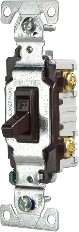 Photo 1 of Eaton CSB115STB-SP-L 15-Amp, 120/277-Volt/AC Commercial Specification Grade Single Pole AC Toggle Switch, Brown