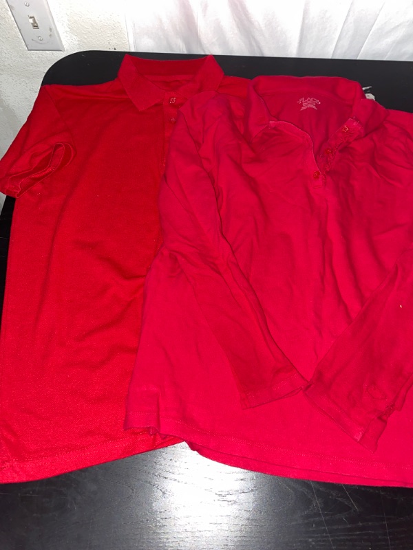Photo 1 of Boys Long Sleeve + Short Sleeve Polos, Red, LS Size XXL, SS Size 14
