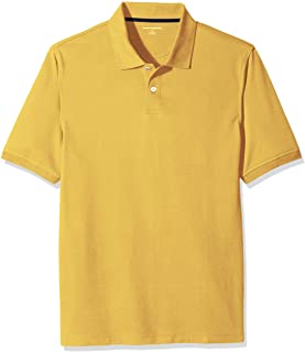 Photo 1 of Amazon Essentials Men's Regular-fit Cotton Pique Polo Shirt, Yellow, Large