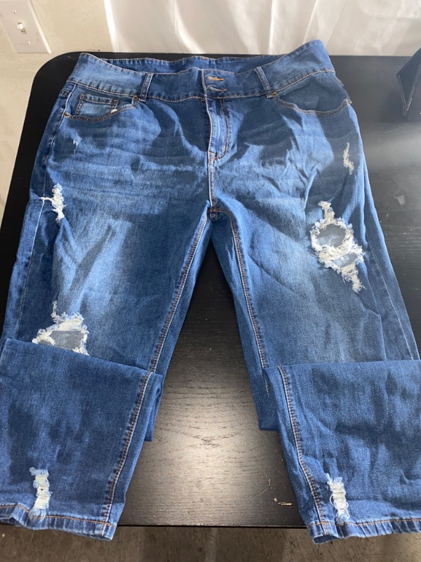 Photo 1 of Women's Plus Size Distressed Jeans, 2XL