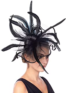 Photo 1 of Lucky Leaf Girl Lady Hat Headwear Organza Church Feather Clip Fascinators Hat Wedding Party Kentucky Derby Cap for Women