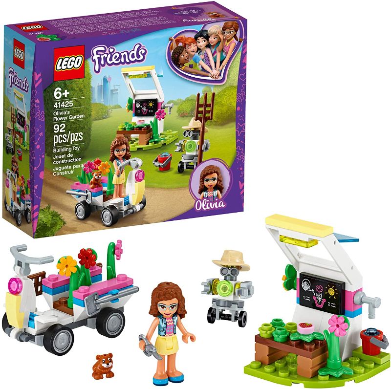 Photo 1 of LEGO Friends Olivia’s Flower Garden 41425 Building Toy for Kids; This Play Garden Comes with 2 Buildable Figures, Friends Olivia and Zobo, for Hours of Creative Play (92 Pieces)