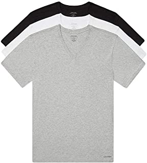 Photo 1 of Calvin Klein Men's Cotton Classic Slim Fit V Neck T-Shirts, 3 Pack (Black, White, Grey) Small