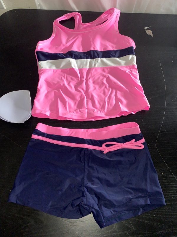 Photo 1 of Girls 2 Piece Swimsuit, Tank Top and Boyshorts, Removeable Padding, 3XL