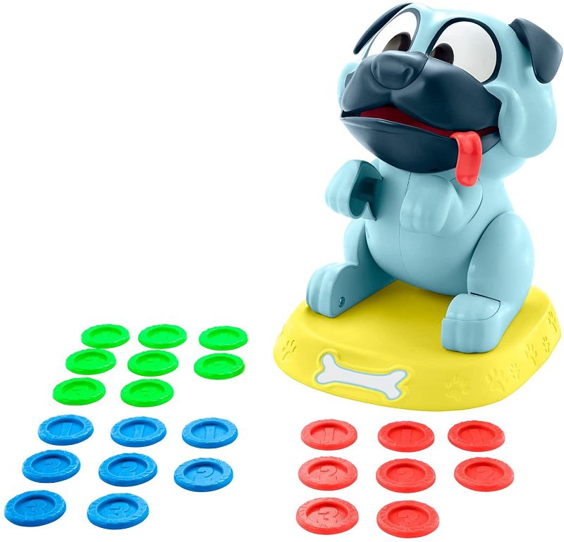 Photo 2 of Mattel Games Puglicious Kids Game, Dog Treat-Stacking Challenge with Hungry Puppy