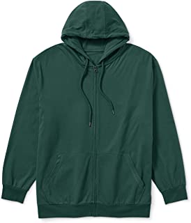 Photo 1 of Amazon Essentials Men's Big & Tall Lightweight Jersey Full-Zip Hoodie fit by DXL, Forest Green, XXL