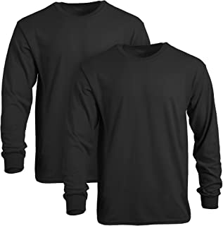 Photo 1 of Gildan Men's DryBlend Long Sleeve T-Shirt, 2-Pack, Black, Small