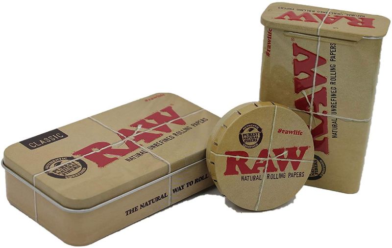 Photo 1 of Bundle - 3 Items - RAW Rolling Papers Metal Storage Tin Bundle