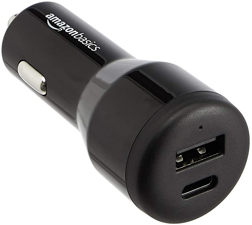 Photo 1 of Amazon Basics USB-C Car Charger with 18W USB-C Port and 12W USB-A Port