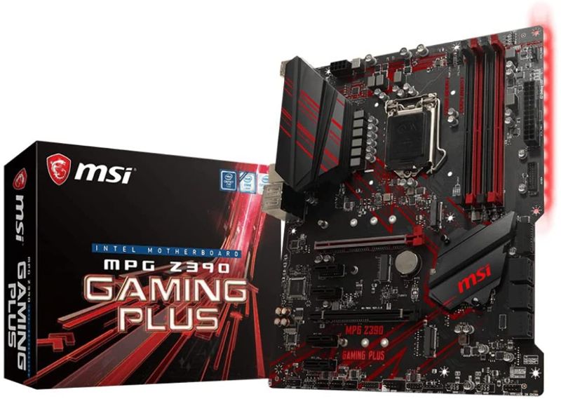 Photo 1 of MSI MPG Z390 Gaming Plus LGA1151 (Intel 8th and 9th Gen) M.2 USB 3.1 Gen 2 DDR4 HDMI DVI CFX ATX Z390 Gaming Motherboard
