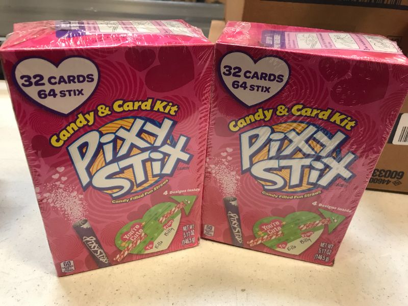 Photo 2 of Wonka Pixy Stix Candy & Card Valentines Day Kit- 32 Cards 5.17- 2PACK EXP 06-2021