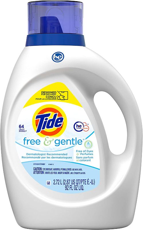 Photo 1 of Tide Free & Gentle Liquid Laundry Detergent, 64 loads, 92 fl oz, HE Compatible
