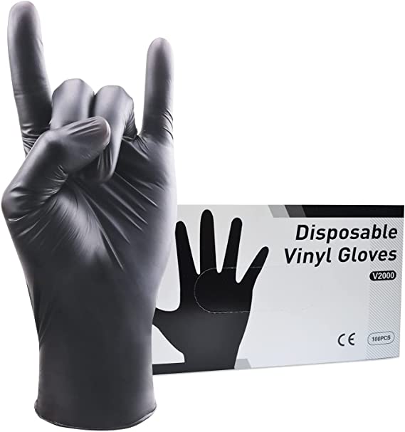 Photo 1 of Disposable Vinyl Gloves 100pcs 3 Mil Powder Free Disposable Gloves for Industrial Use
