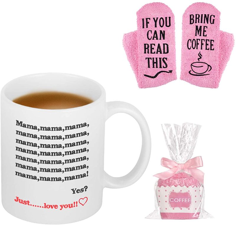 Photo 1 of Funny Mothers Day Gifts - Mama Just I Love You Coffee Mug - Mother Mothers Day Mom Gifts from Daughter Son - Birthday Gifts Coffee Mugs for Mom with Sock 11Oz Mom Coffee Mug
