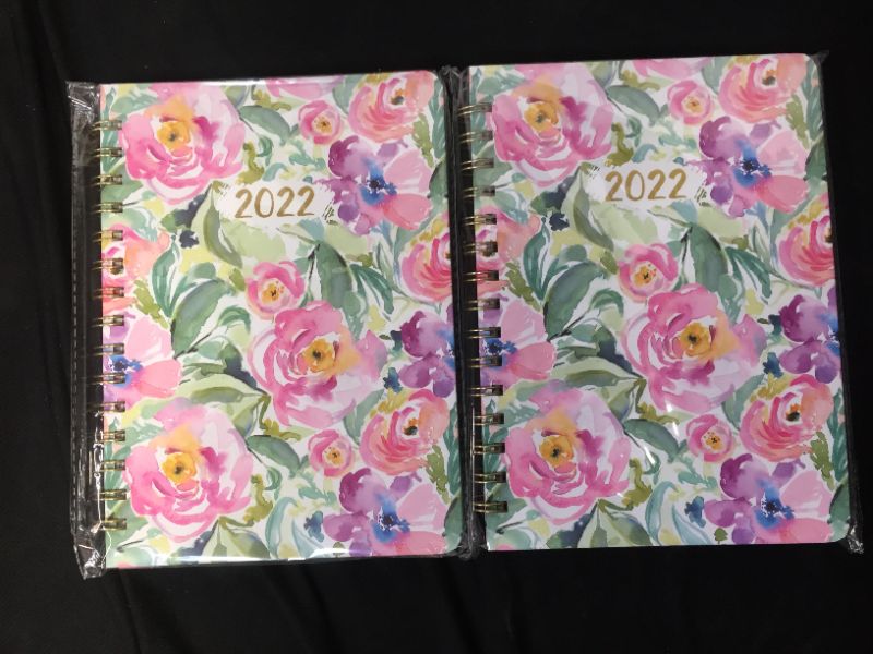 Photo 2 of 2 PACK - 2022 Planner - 2022 Weekly and Monthly Planner with Premium Thick Paper, 8.4" x 6.3", January - December 2022, 2022 Agenda with Twin-wire Binding and Elastic Closure