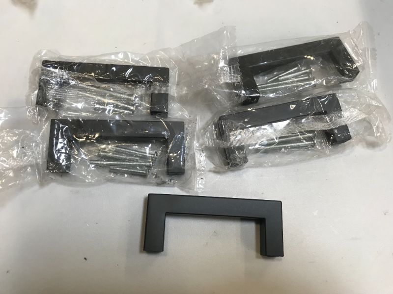 Photo 2 of 5 PCS Black Square Bar Cabinet Pull Drawer Handle  3-3/4 in  
