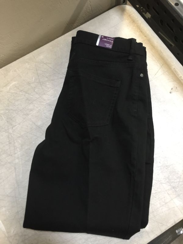 Photo 2 of Gloria Vanderbilt womens Amanda Classic High Rise Tapered Jean, Black, 12 Short
