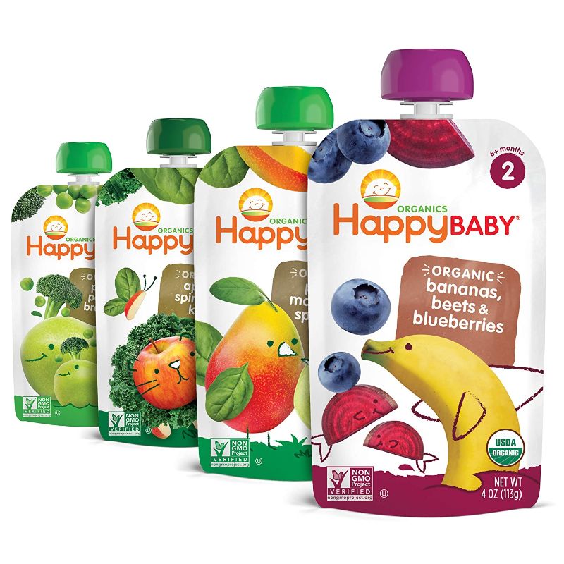 Photo 1 of Happy Baby Organics Simple Combos Stage 2 Baby Food, Variety Pack, 4 Ounce (Pack of 16) 
